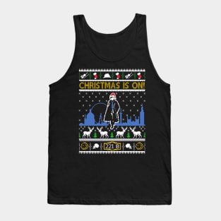 Sherlock Ugly Christmas Sweater. Christmas Is On. Tank Top